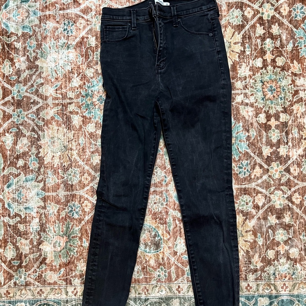 Abercrombie Black Super Skinny Ankle High Rise Jeans